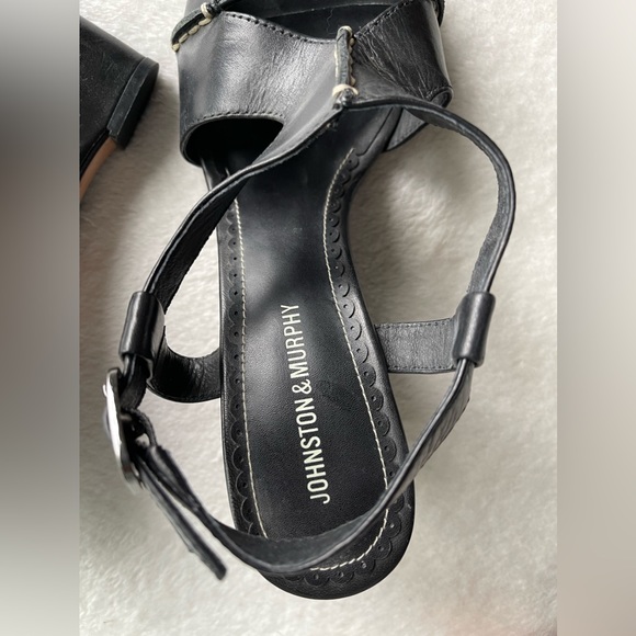 Johnston & Murphy Black Leather Wedges Size 7.5 - Picture 5 of 8